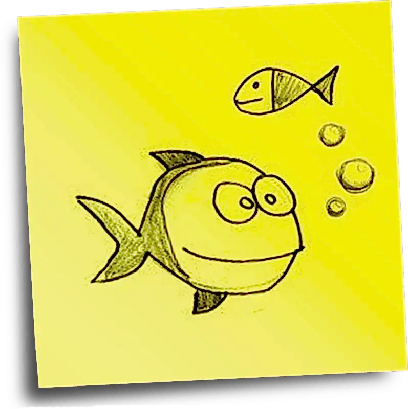 POST IT NOTE FISH POST IT NOTE FISH